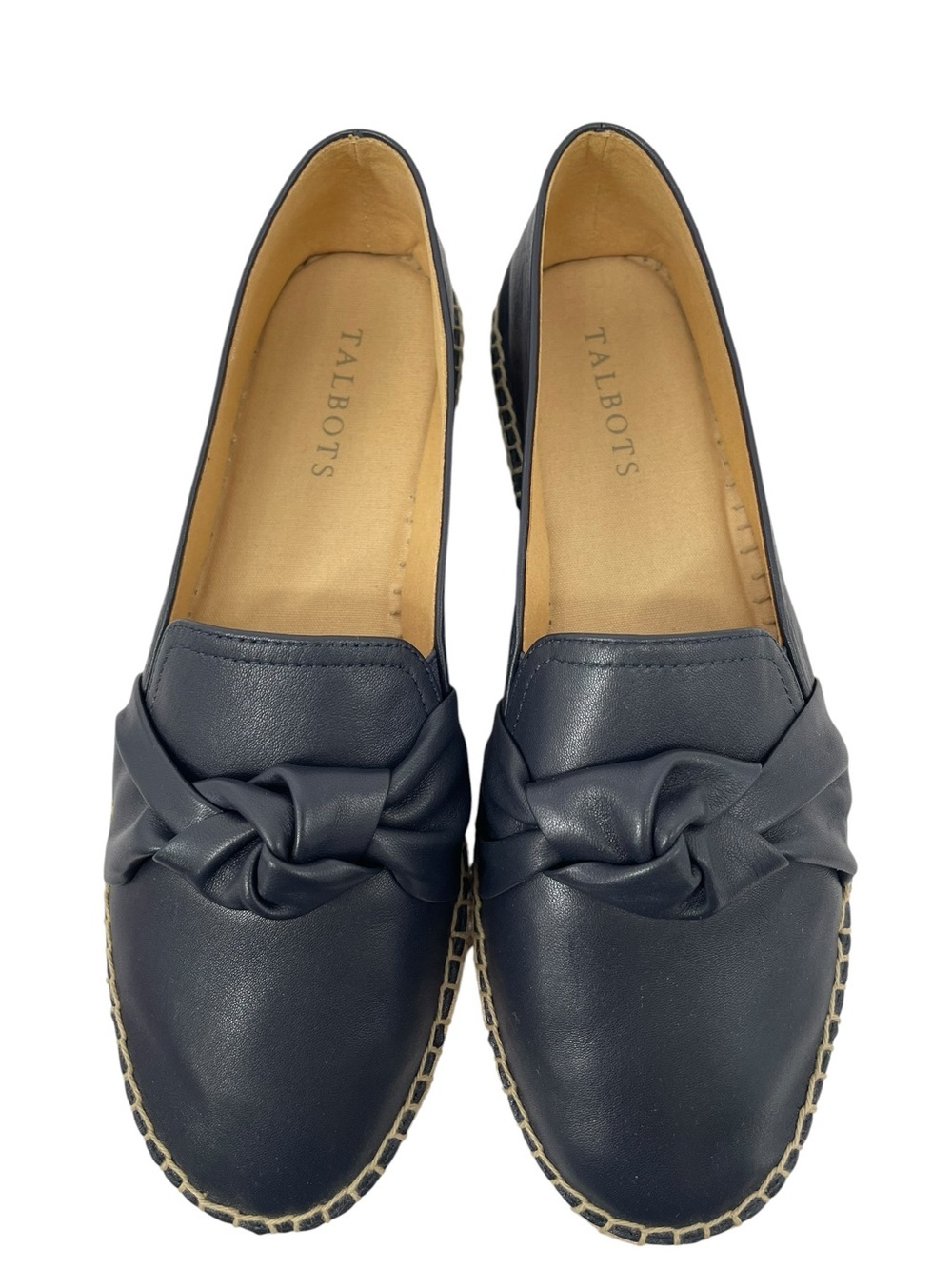 Talbots 100% Leather Chic Timeless Versatile Office Izzy Knot Espadrilles Sz 8M